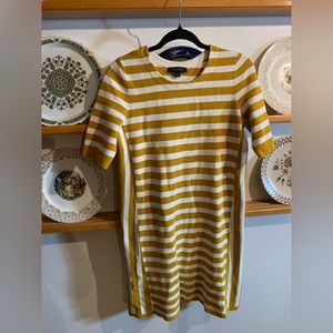 Ann Taylor Yellow and White Striped Dress.